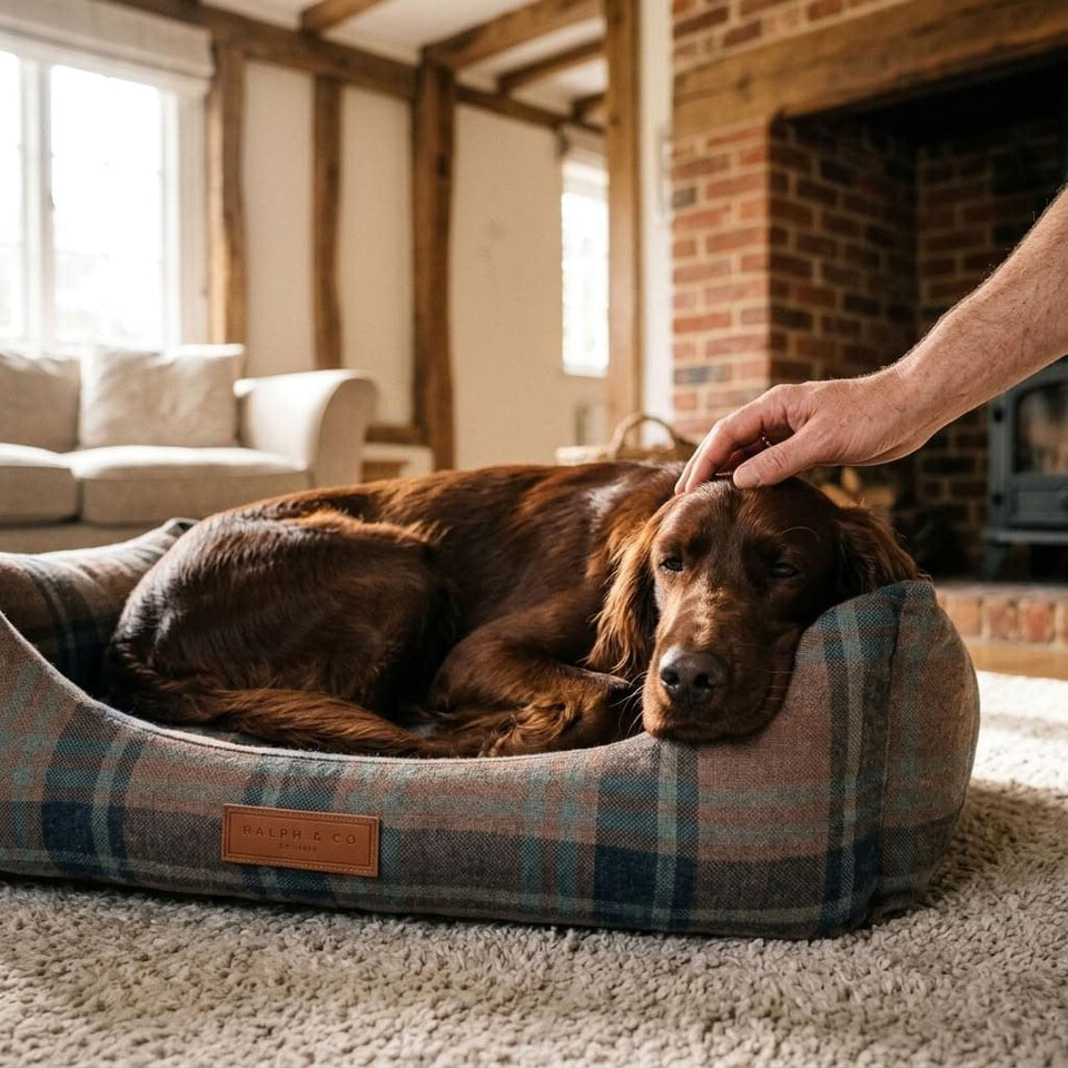 Eskdale Tartan Bolster Dog Bed - Pawlunova