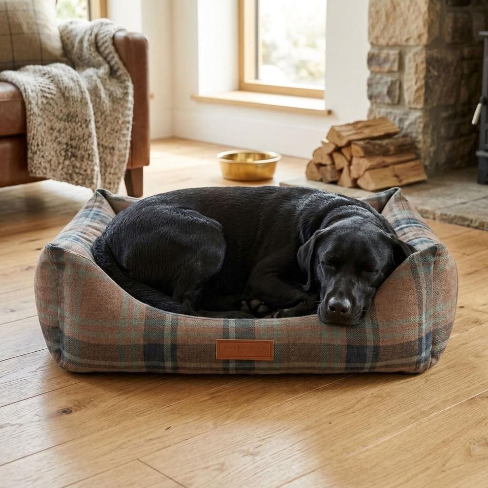 Eskdale Tartan Bolster Dog Bed - Pawlunova