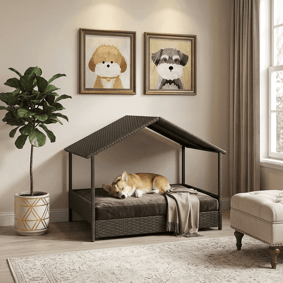 Henley Woven Canopy Dog Day Bed - Pawlunova