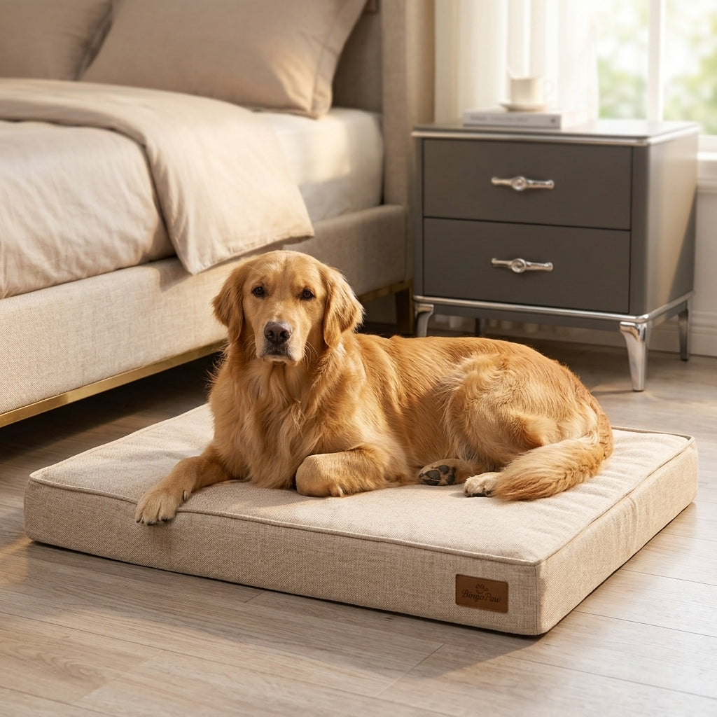 The Balmoral Orthopaedic Crate Mattress — Natural Linen, Hard-Wearing