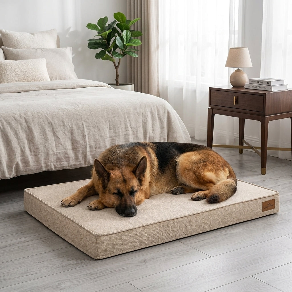 The Balmoral Orthopaedic Crate Mattress — Natural Linen, Hard-Wearing