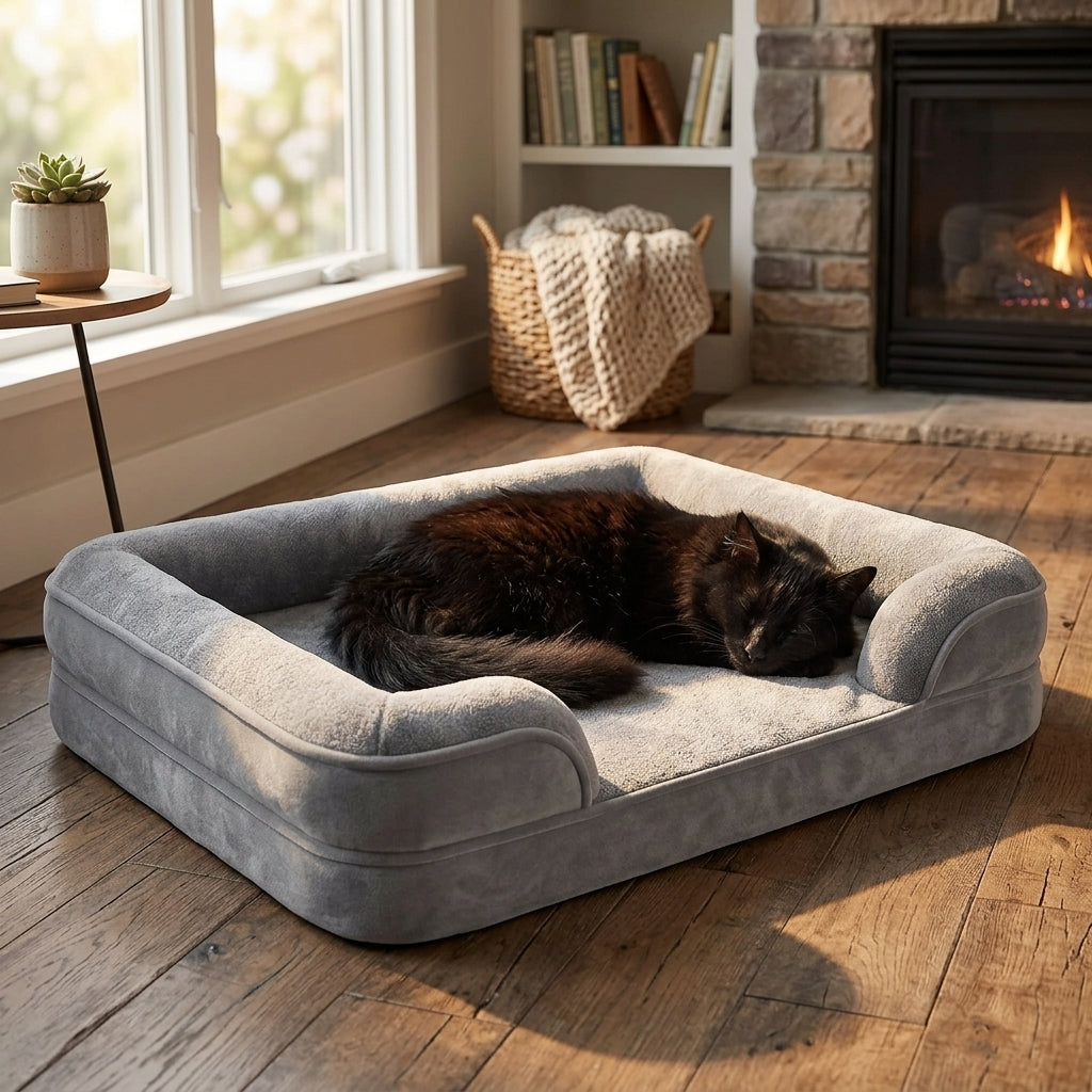 Dog Bed Kimba - orthopaedic, thick padding, raised edge