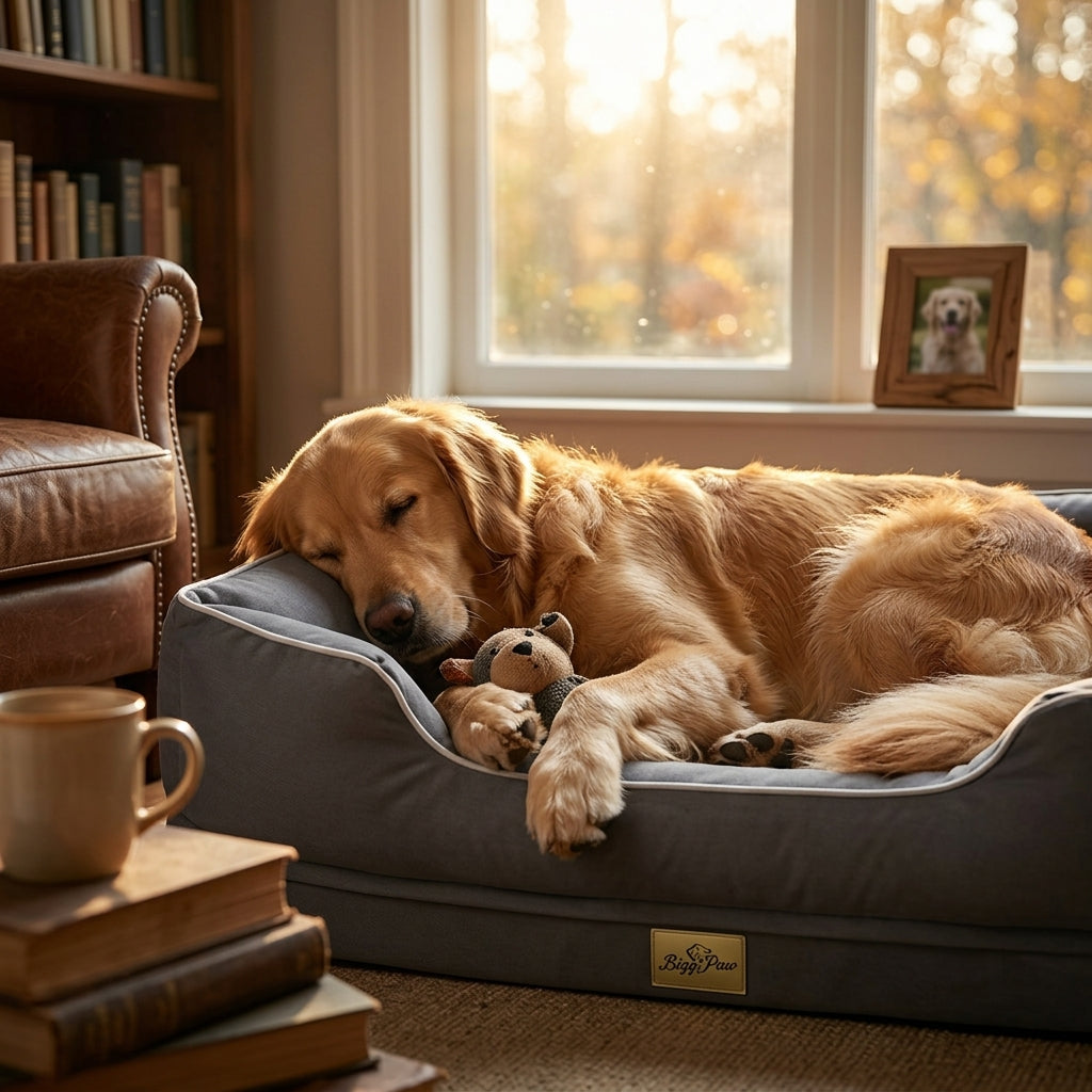 The Windermere Bolster Dog Sofa Bed – Calming, Non-Slip - PawLunova
