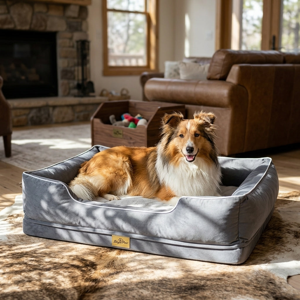 The Windermere Bolster Dog Sofa Bed – Calming, Non-Slip