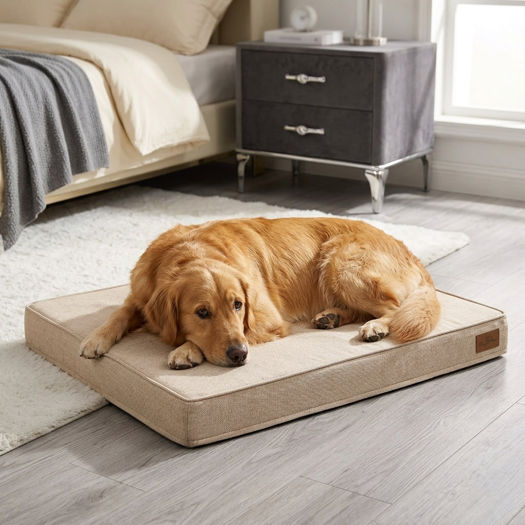 The Balmoral Orthopaedic Crate Mattress — Natural Linen, Hard-Wearing