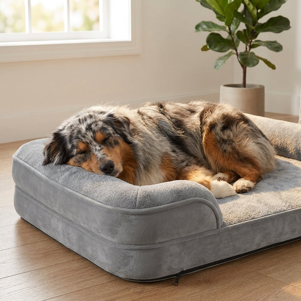 Dog Bed Kimba - orthopaedic, thick padding, raised edge