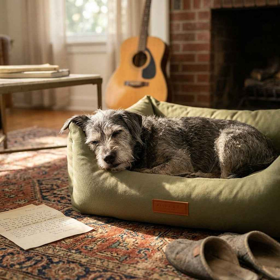 Waterproof high sided nest dog bed in wipe clean coated fabric - PawLunova Crummock
