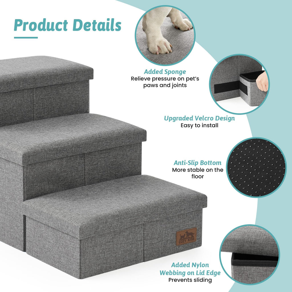 Coniston folding dog steps beside a bed