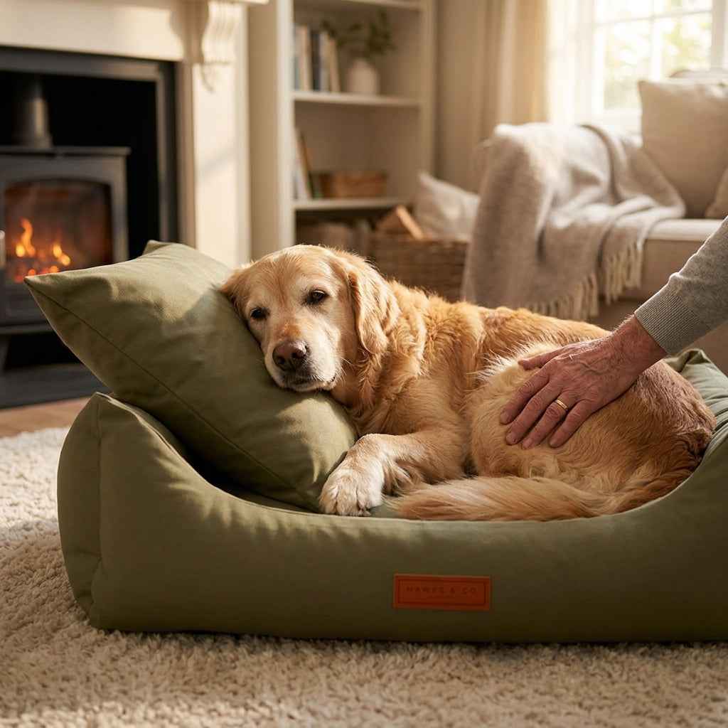 Waterproof high sided nest dog bed in wipe clean coated fabric - PawLunova Crummock