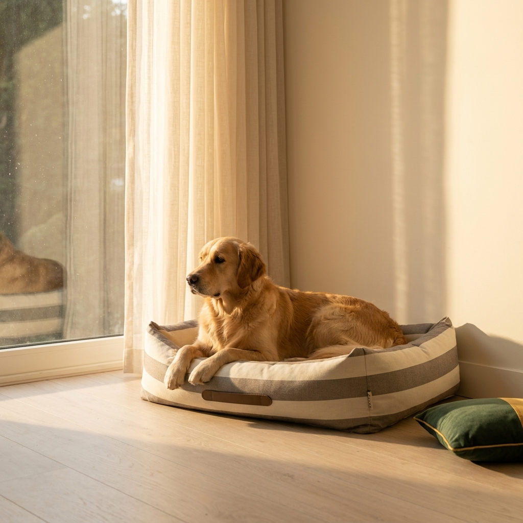 The Alba Striped Orthopaedic Dog Bed