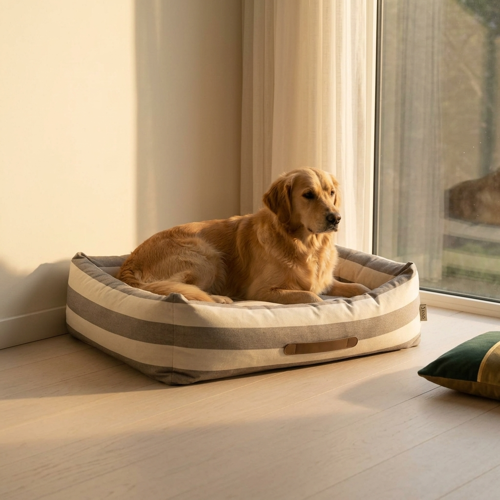 The Alba Striped Orthopaedic Dog Bed