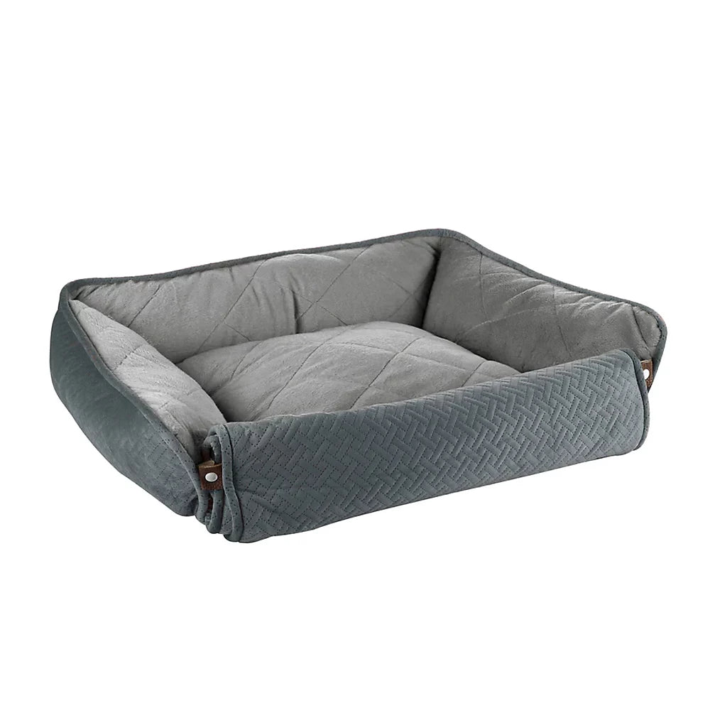 Dream Paws Quilted Dog Bed Grey