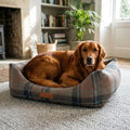 Eskdale Tartan Bolster Dog Bed - Pawlunova