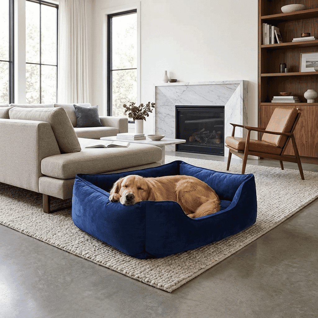 Harewood Velvet Nest Dog Bed - Pawlunova