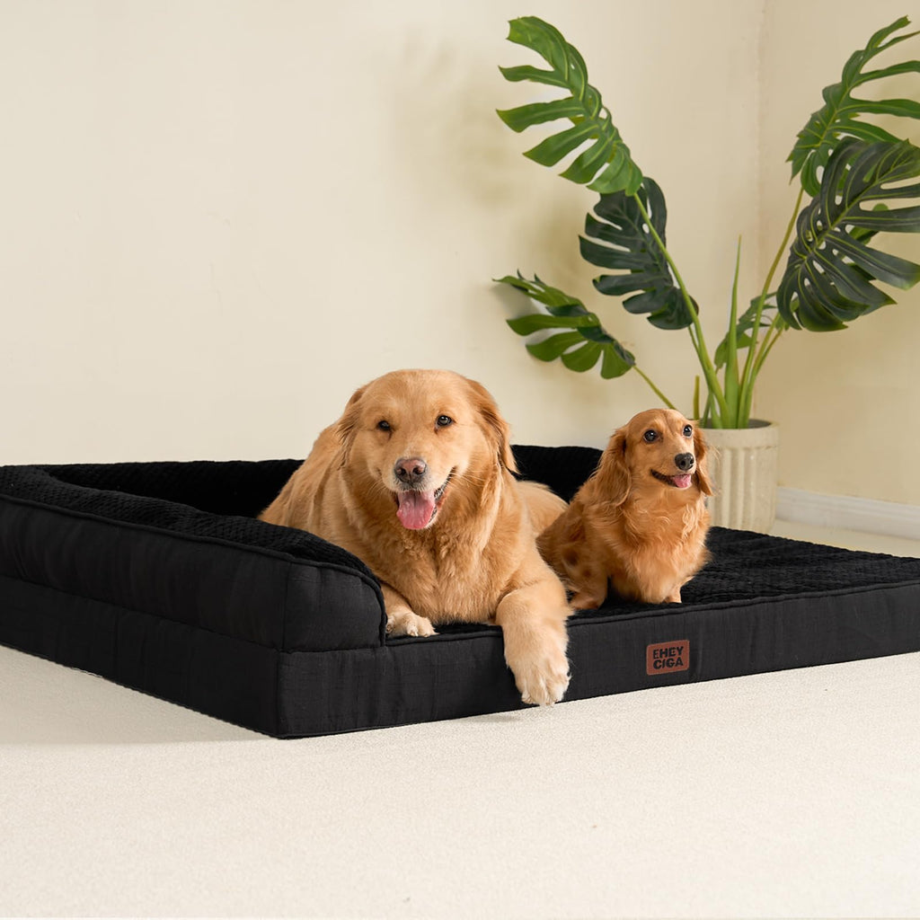 Hartsop Memory Foam Chaise Dog Bed, sofa-style shape - PawLunova