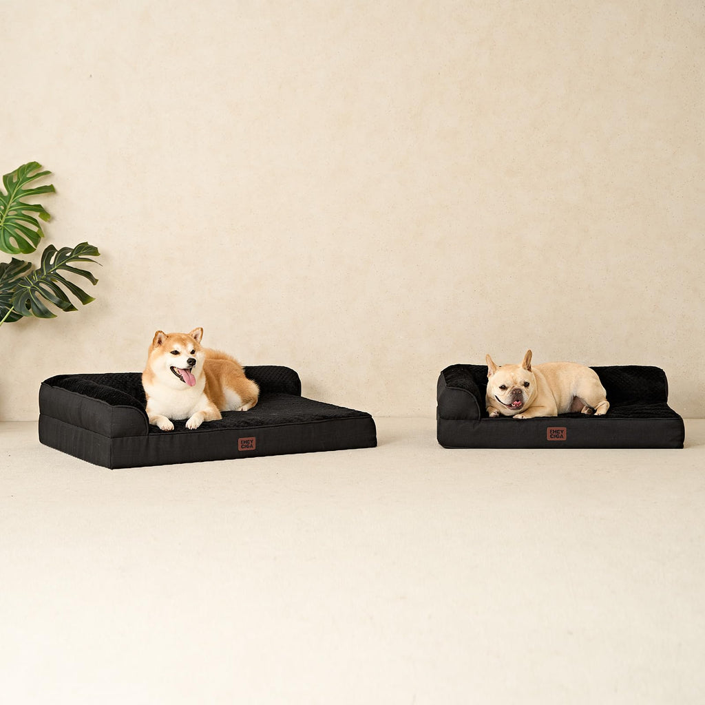 Hartsop Memory Foam Chaise Dog Bed, foam recovering its shape - PawLunova