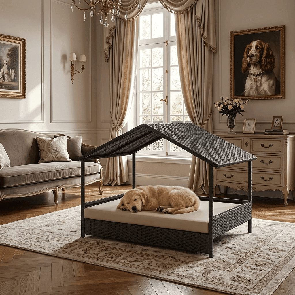 Henley Woven Canopy Dog Day Bed - Pawlunova