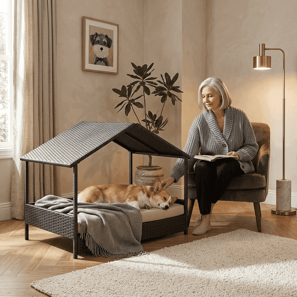 Henley Woven Canopy Dog Day Bed - Pawlunova