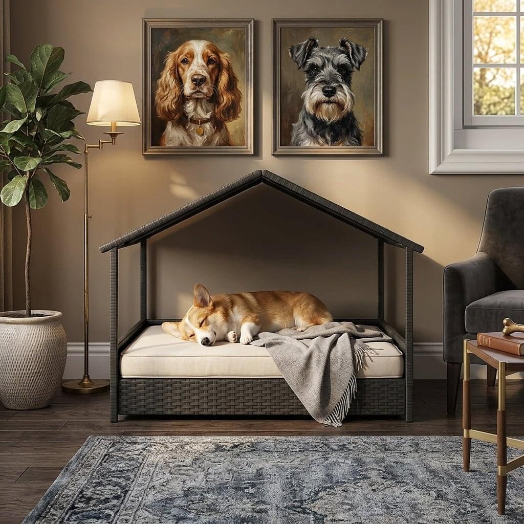 Henley Woven Canopy Dog Day Bed - Pawlunova