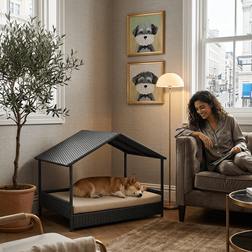 Henley Woven Canopy Dog Day Bed - Pawlunova