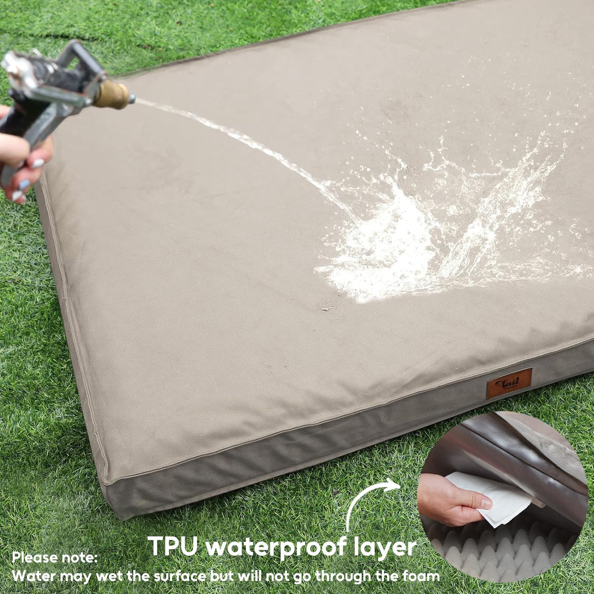 Honister All-Weather Waterproof Dog Bed, side carry handle - PawLunova