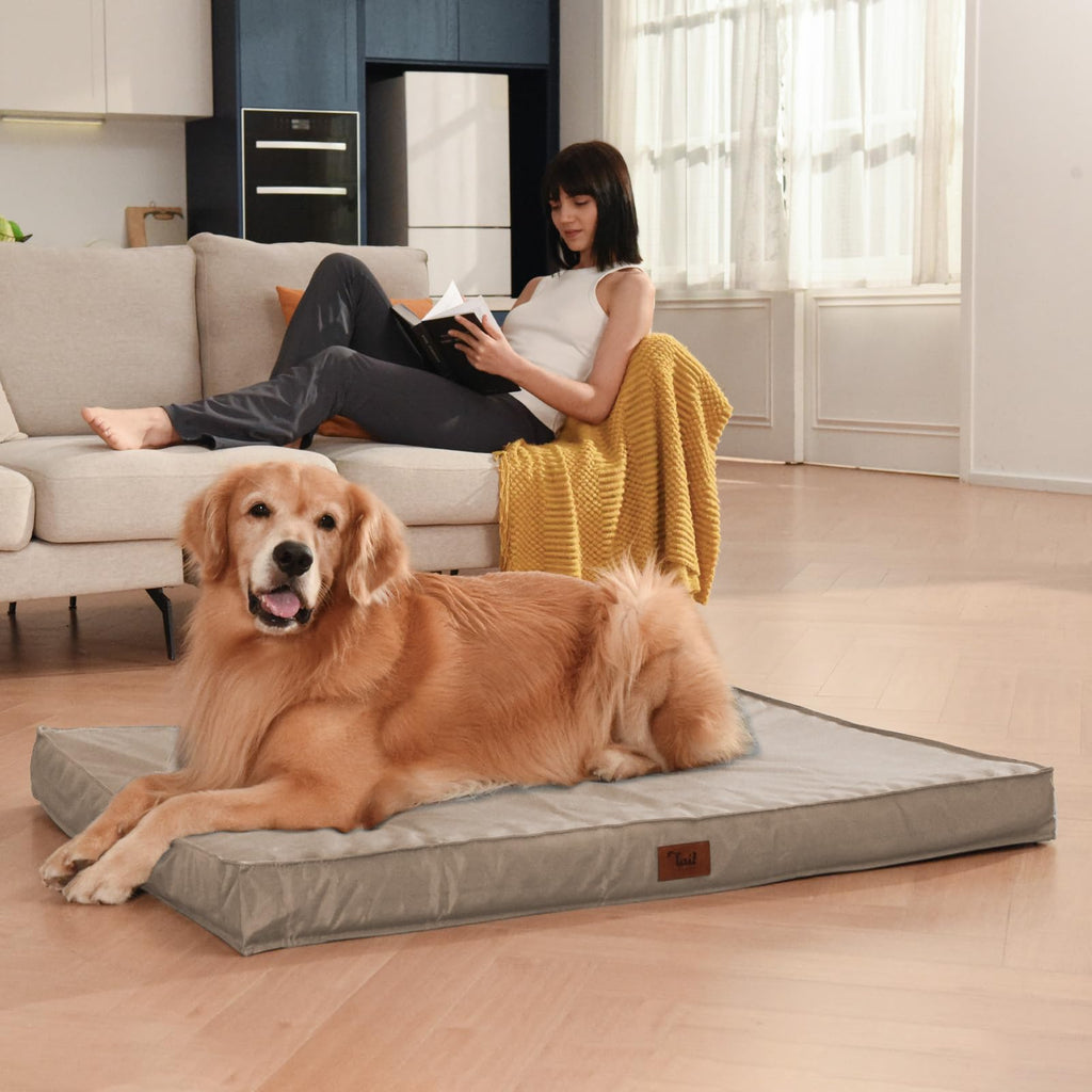Honister All-Weather Waterproof Dog Bed, khaki cover - PawLunova