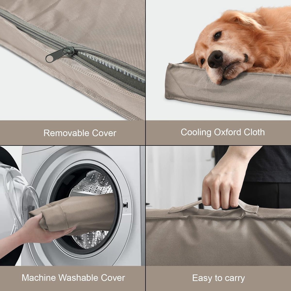 Honister All-Weather Waterproof Dog Bed, removable washable Oxford cover - PawLunova