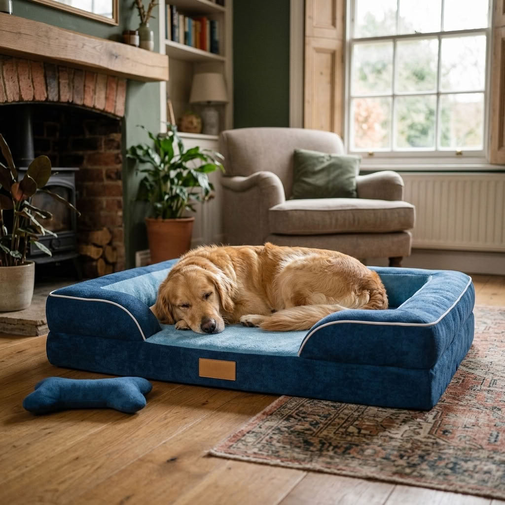 Lingholm Velvet Gel Memory Foam Dog Sofa - PawLunovaPawLunova