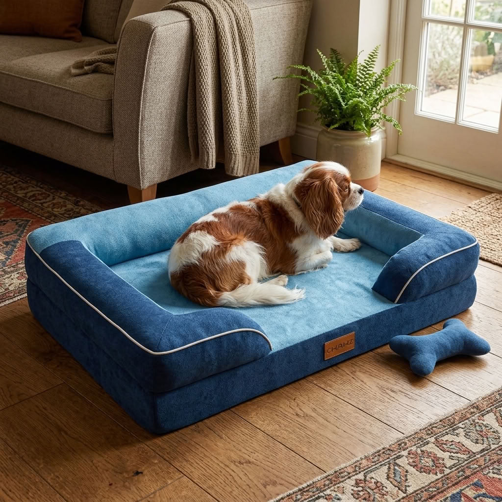 Lingholm Velvet Gel Memory Foam Dog Sofa - PawLunovaPawLunova