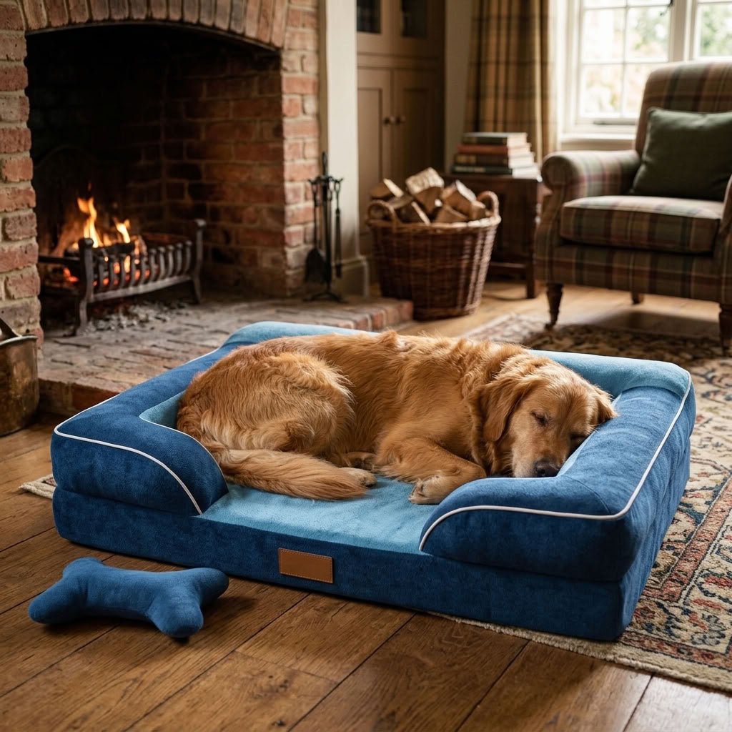 Lingholm Velvet Gel Memory Foam Dog Sofa - PawLunovaPawLunova