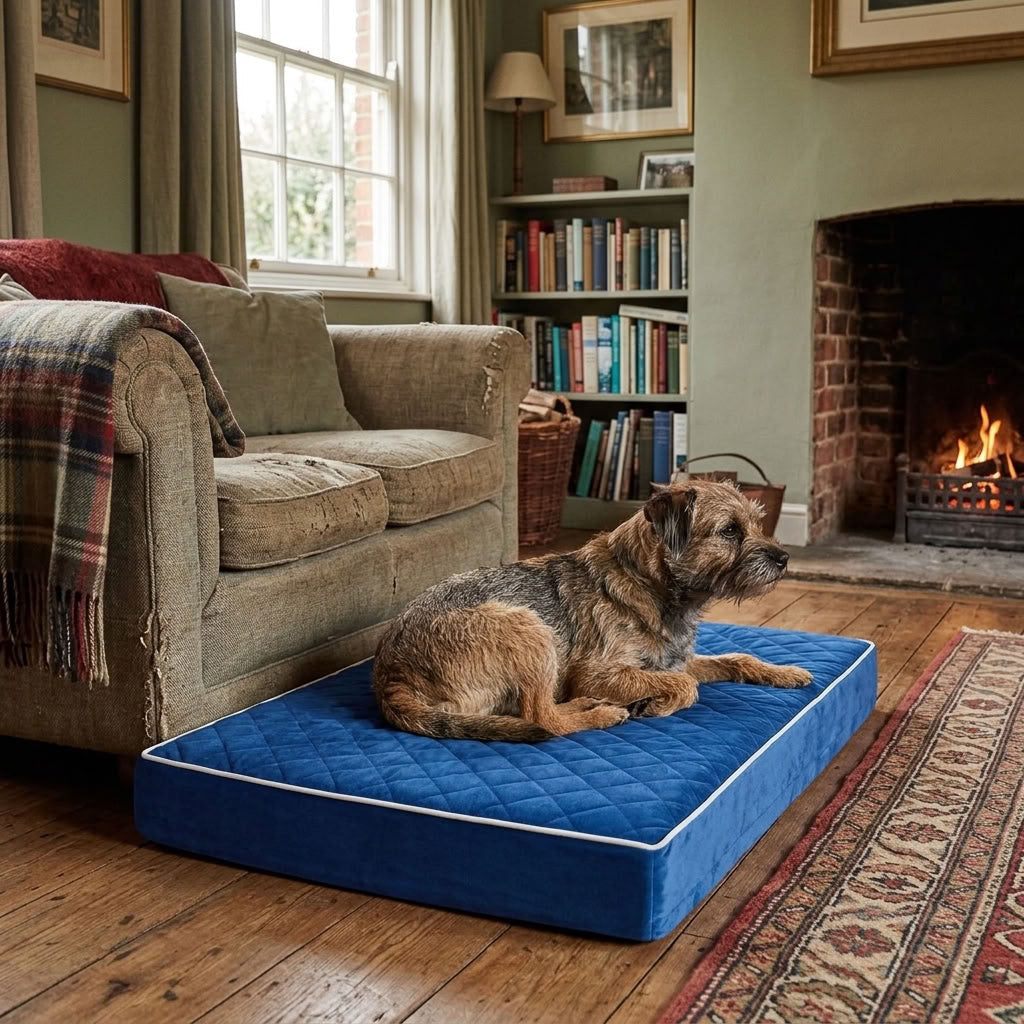Loughrigg Quilted Velvet Orthopaedic Dog Mattress - PawLunovaPawLunova