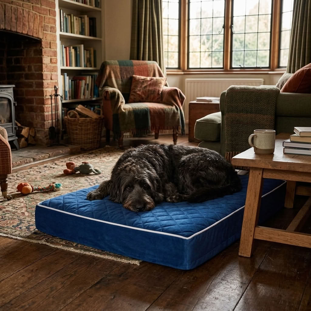 Loughrigg Quilted Velvet Orthopaedic Dog Mattress - PawLunovaPawLunova