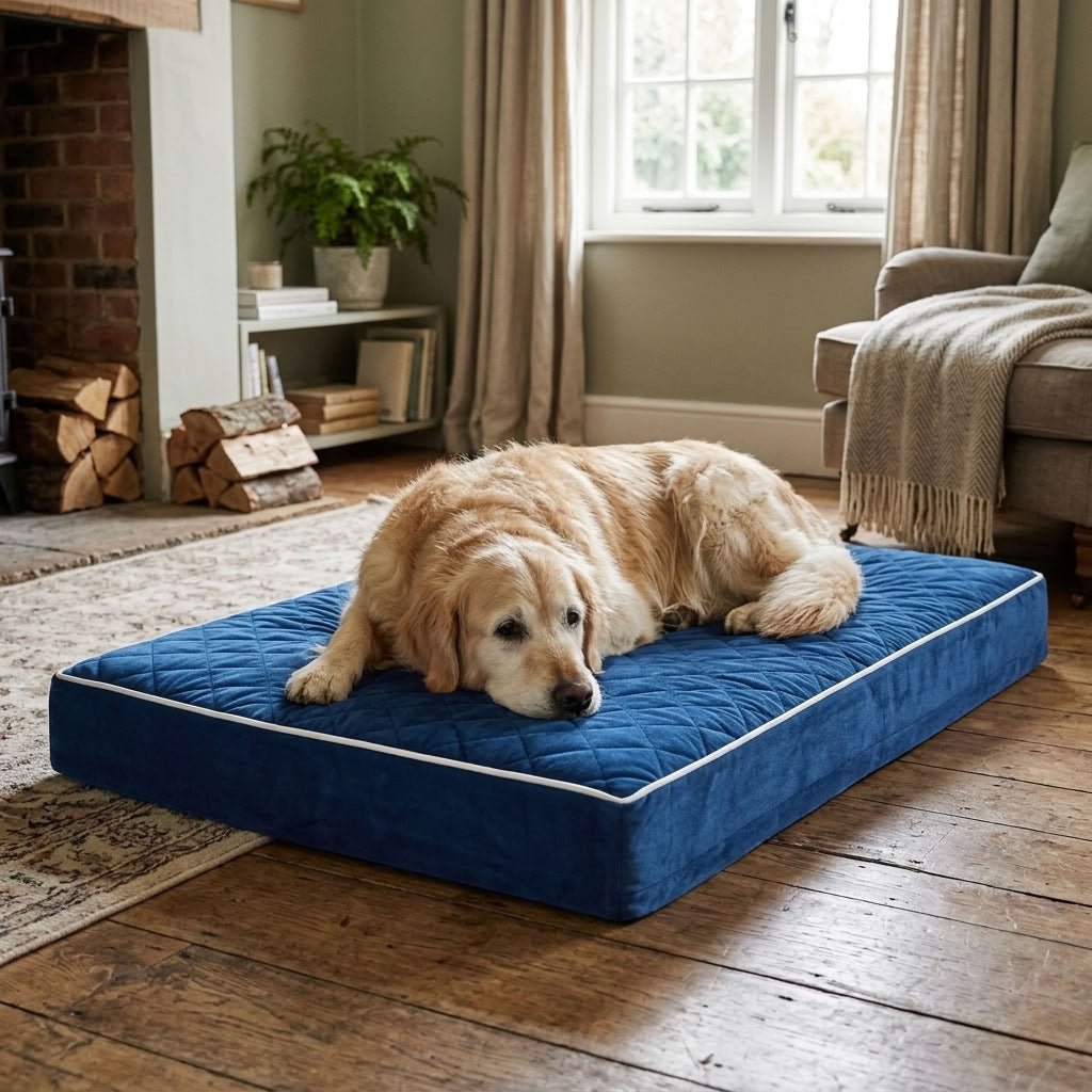 Loughrigg Quilted Velvet Orthopaedic Dog Mattress - PawLunovaPawLunova